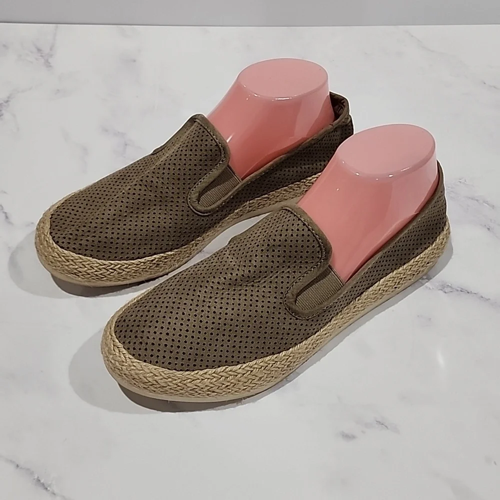 Esprit Espadrille Comfort Olive & Tan Shoes